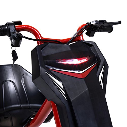 Charles Bentley 360 Electric 3 Wheeled Red & Black Swerve Trike Outdoor Drift Toy with 36V rechargeable lithium battery -