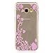 Produktbild Fanryn Schutzhülle / Cover / Case Bunte Muster Weich TPU Handy Hülle Durchsichtig Transparent Etui Cover Protective Shell Soft Schutzhülle Telefon Kasten für Samsung Galaxy A3(2017) A320F(4.7 Zoll) – Rosa Blumen-Rattan