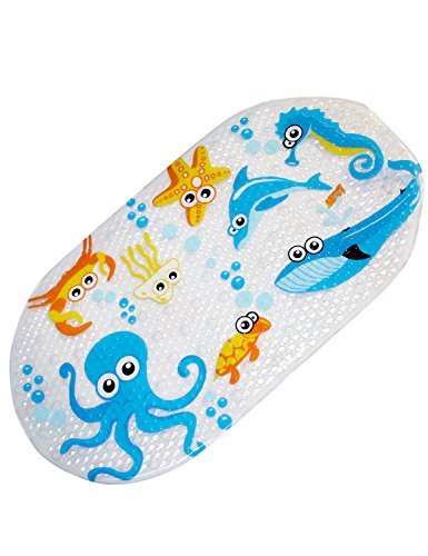 Preisvergleich Produktbild WARRAH Qualitäts-Baby-Anti-Rutsch-Antibakte... Badmatte, schimmelbeständig Anti-Rutsch-Matten für Kinder, Antibakterielle Anti-Rutsch-Resistant Badezimmer-Matte für Kinder, Latex-Free 39cm / 15in*70cm / 27in (Dark Blue)