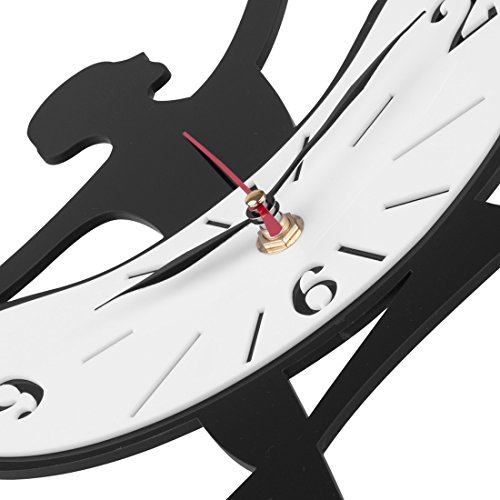 VENKON – Wanduhr „Tanzende Zeit“ in Form einer Ballerina Figur im klassischen Sprung - 2
