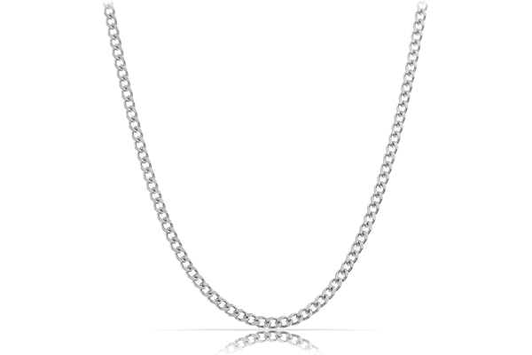 Made by Nami Collar de Acero Inoxidable para Hombres Collar Maciza de 60cm. Cadena Reforzada Hecha a Mano. Regalo para Él. Joyería para Hombres