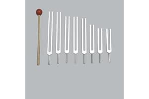 Tuningforkshop 8 Pc Fibonacci Tuning Fork for Healing with Mallet & Pouch