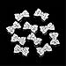 SONGQEE(TM) 10Pcs 3D Silver Alloy Rhinestones Butterfly Knot Style Five Nail Art Slices Glitters