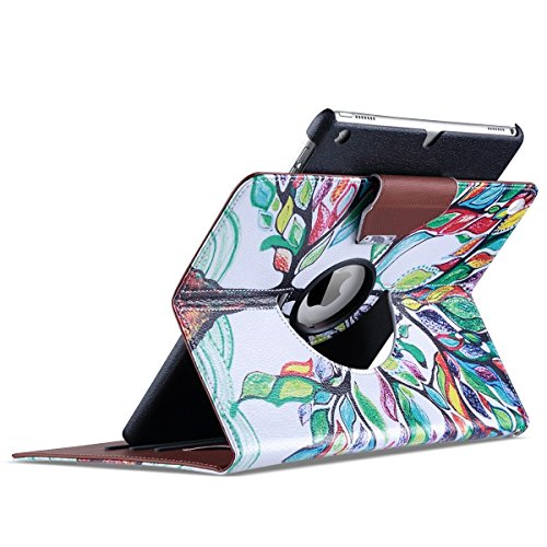 iPad Air Hülle, ULAK 360 Grad Rotierend Stand Smart Cover Case Schutzhülle Tasche Etui mit Auto Schlaf / Wach Funktion für Apple iPad Air/iPad 5th 2013 (Liebesbaum) - 6