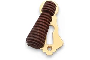 Infinity Decor Solid Brass Lady Beehive Design Rosewood Escutcheon Door Keyhole Cover Plate – Ideal for Front Exterior Doors (Aged Brass)