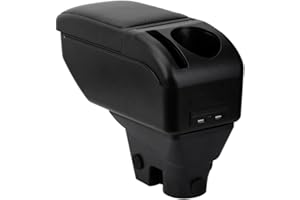 ZENVI Reposabrazos Compatible with Citroen C3 Apoyabrazos Mk3 2016-2024 Centro Consola Organizador Caja Doble Espacio Almacenamiento Utilizable Para Soporte Codo（Estilo Fibra Carbono）