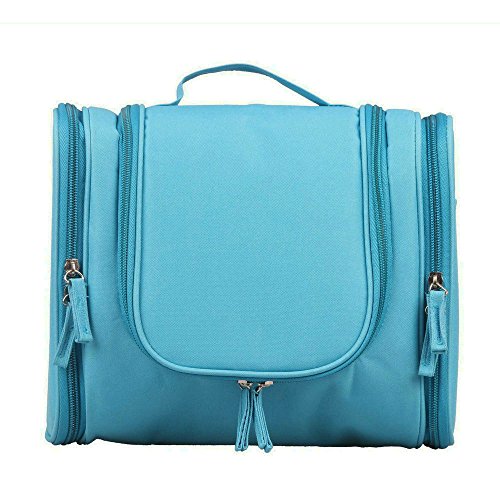 Hanging Toiletry Bag, JTDEAL Premium Cosmetic Bag MakeupKit Water Resistant Shower Wash Bags, Portable Travel Kit Organizer for Travel Accessories/Bathroom Storage with Hanging Hook (Sky Blue)