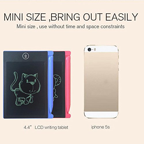 LCD Schreibplatte 4, 4 Zoll sunnymi Ultra-dünn Papierlos Familienbotschaft Klassennotizen, Entwürfe, Leicht, Einfach, Eine Nachricht, Büro zu Verlassen (Rosa, 280 * 185 * 10MM)