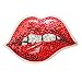 Produktbild MQ Red Lips Glitzer / Rote Lippe - Aufnäher Aufbügler Applikation Patch