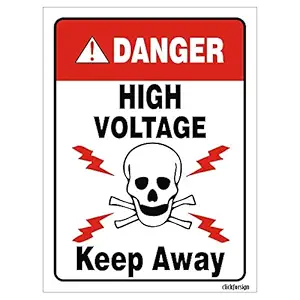 Clickforsign HV-KEEPAWAY-SB-30 Danger High Voltage Keep Away Sign Board