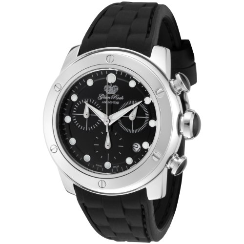 Glam Rock 0.96.2669 Unisex Quarzuhr mit schwarzem Zifferblatt Analog-Anzeige und Schwarz-Silikon-Bügel GR50129