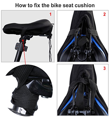 Zacro Gelüberzug für den Fahrradsitz Indoor Cycle Sattelbezüge mit wasserdichter Sattelschutz Polstersattelüberzug Perfekte für Männer, Frauen und Kinder schwarz - 2