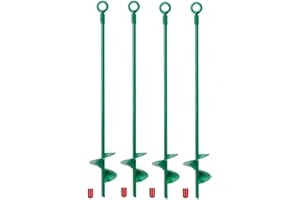 Nagoyuki Lot de 4 piquets d'ancrage Helix pour tentes de camping, auvents et balançoires