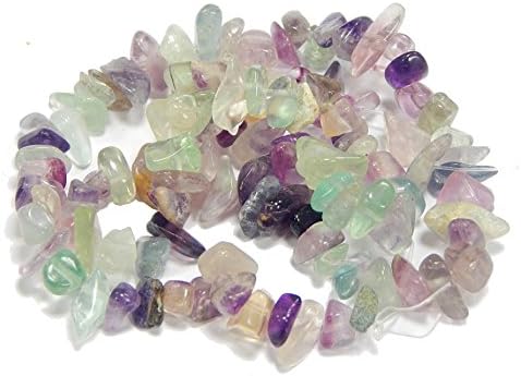 G124 Semi-Precious Fluorite Chips Gemstone Beads 120 Items New 8 mm
