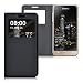 Produktbild kwmobile Hülle für Samsung Galaxy J3 (2016) DUOS - Bookstyle Case Handy Schutzhülle Kunstleder mit Sichtfenster - Flipcover Klapphülle Schwarz