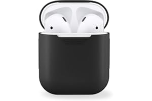 ‎MYGADGET MyGadget Silikon Hülle kompatibel mit Apple AirPods 1 & 2 Generation- Schutzhülle [Qi kompatibel] Etui Soft Silikonhülle Case Tasche in Schwarz