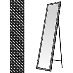 Espejo de pie moderno negro de plástico para dormitorio de 37 x 157 cm Factory - Lola Home