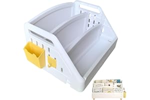 Little Bean Kids Bookshelf, Portable- Lightweight, Tool-Free Assembly Foldable Book Organizer for Children's Room, Easy Mobility Storage Shelf Multi-Use For books, toys, or nursery storage (White)