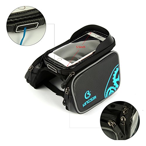 Duomishu Rahmentaschen Fahrrad Tasche mit Handy-Platz für Smartphone unten 5.5 Inch - 4