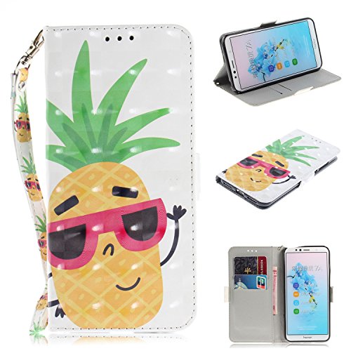 Preisvergleich Produktbild Huawei Y6 2018 Handyhülle Honor 7A [Premium Leder] [Standfunktion] [Kartenfach] [Magnetverschluss] 3D Schlanke Leder Brieftasche für Huawei Y6 2018 (1)