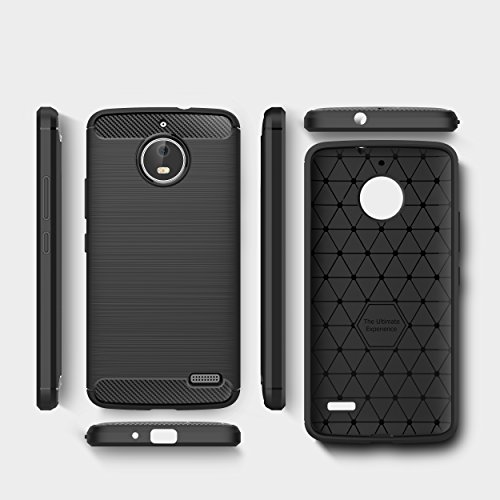 Funda MOTO E4 PLUS Carcasa MOTO E4 PLUS    KuGi Slim Soft Silicon Shockproof Caso de lujo con cubierta de textura de fibra de carbono cubierta de protecci  n de Silicona Carcasa Funda para MOTO E4 PLUS 2017 Smartphone negro 