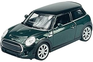 DROMADER Welly Mini Cooper S F56 New Hatch 3 puertas verde con techo negro 2014 1/34-1/39 Die Cast nuevo modelo de coche