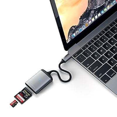SATECHI Adaptateur Lecteur Cartes Micro/SD UHS-II de Type-C en Aluminium Compatible avec iMac Pro, iMac, MacBook Pro, MacBook et Plus