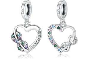 BEEUVIP Ciondolo con Lettera Dell'alfabeto in Argento Sterling 925 Charm Bead con A alla Z Pendente con Zirconia Cubica Compatibile con Pandora e Europei Bracciale Collane da Donna