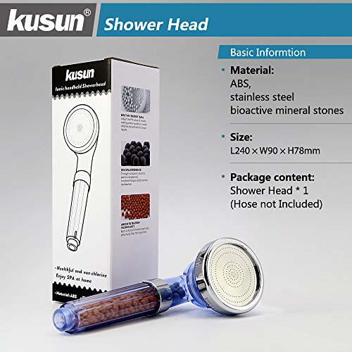 Kusun® 3 Modi Duschkopf Handbrause Hochdruck Wasserspar Lonenfilter Universal Duschen Bestandteile HS003-3M - 2