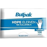 Burpak Pet Hışır Şeffaf Eldiven L Beden 100'l&uuml;