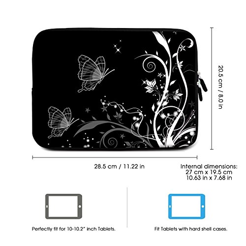 SIDORENKO Tablet PC Tasche f  r 10 - 10 1 Zoll   Universal Tablet Schutzh  lle   H  lle Sleeve Case Etui aus Neopren  Schwarz