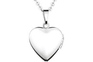 Yumilok Jewelry Collier Pendentif de Photo en Acier Inoxydable au Titane Le cœur Peut Ouvrir pour Femme Fille
