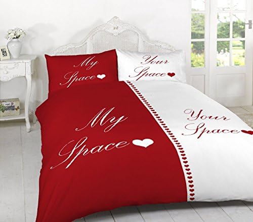 Heavenvalley Photographic Printed Duvet Quilt Covers With Pillow Cases (King, My Space Red/White)