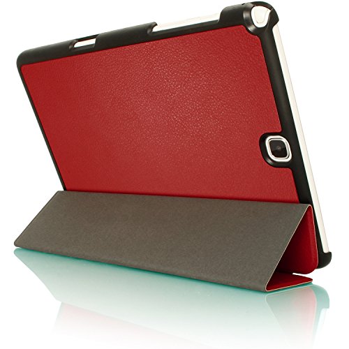 igadgitz Rot PU Ledertasche Hülle Smart Cover für Samsung Galaxy Tab A 9.7″ SM-T550 mit Multi-Winkel Betrachtungs + Auto Sleep/Wake + Displayschutzfolie - 5