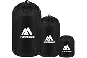 flintronic Compression Stuff Sack for Sleeping Bag, Lightweight Waterproof Compact Stuff Sack, Compression Bag with Ripstop Fabric, Storage Bag with Drawstring Closure for Camping, Hiking