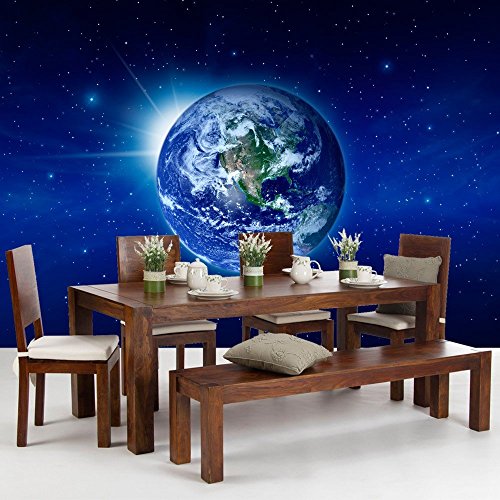 Vlies Fototapete PREMIUM PLUS Wand Foto Tapete Wand Bild Vliestapete – Erde Weltraum Planet – no. 231 Erde Weltraum Planet Blau, Größe:400x280cm Vlies - 9