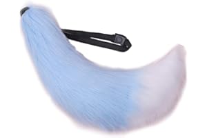 Fxaelian Faux Fur Animal Big Tail Cute Fox Cat Dog Wolf Tail Holloween Cosplay Party Costume Accessory