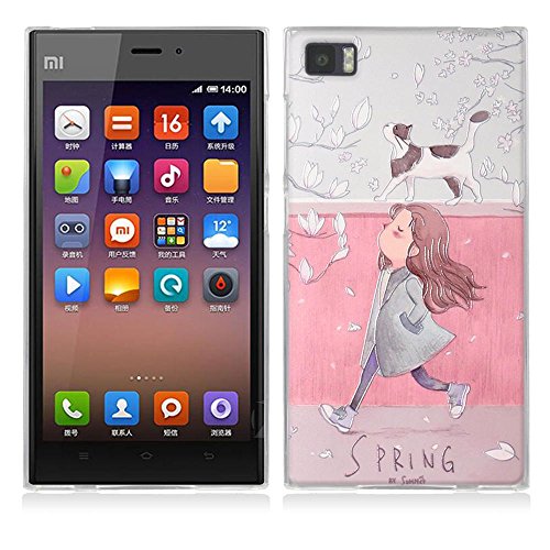 Funda Xiaomi Mi3-Fubaoda-3D Realzar,Estético Patrón,Gel de Silicona TPU,Fina,Flexible,Resistente a los arañazos en su Parte Trasera,Amortigua los Golpes,Funda Protectora Anti-Golpes para Xiaomi Mi3
