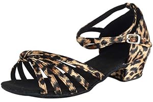 Baijiaye Donna/Bambino Scarpe da Ballo Latino Sala da Ballo Standard Modern Jazz Samba ChaCha Tacco 3cm Scamosciato Suola