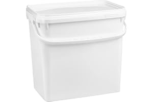 ‎NIPTER Nipter Eimer mit Deckel 10l, weiß, 10,6 Liter Eimer rechteckig, lebensmittelcht, 3 Stück