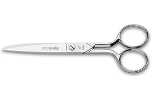 3 Claveles - Tijera Costura Various Usos, Niquelada, 15 cm (6")