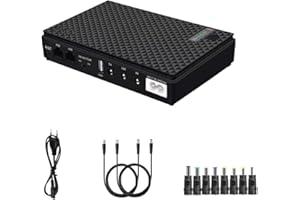 INVERCRIGIL Mini UPS Batteria di Backup per Router, con10400mAh con POE, Uscita USB 5V/2A DC 5V/9V/12V 2A per Modem, Telecamere di Sicurezza, Smartphone