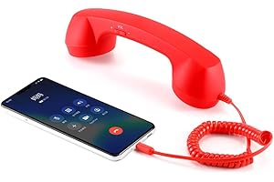 ENJOY-UNIQUE Ricevitore telefonico retrò per telefono cellulare con comoda porta USB-C, con pulsante di risposta