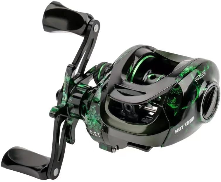 Carrete de Pesca Baitcasting,Sistema de frenado magnético para la Pesca en Agua Salada y Agua Dulce, carretes de Pesca Baitcaster con rodamientos de Bolas de Acero Inoxidable 18+1BB, Disponible en