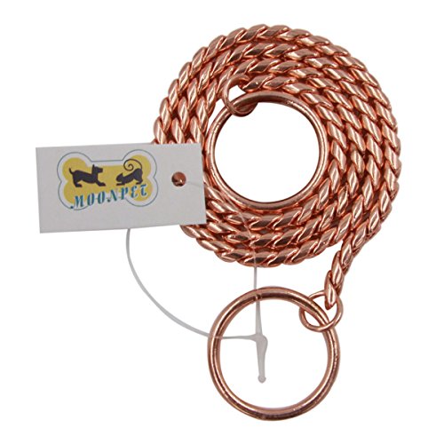 Moonpet-Rose-Gold-P-Choke-Snake-Chain-Collar-Command-Obedience-Dog-Training-Slip-Collar