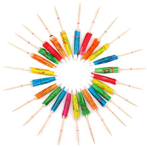 TRIXES 24 bunte Papier Cocktail Schirmchen - 2