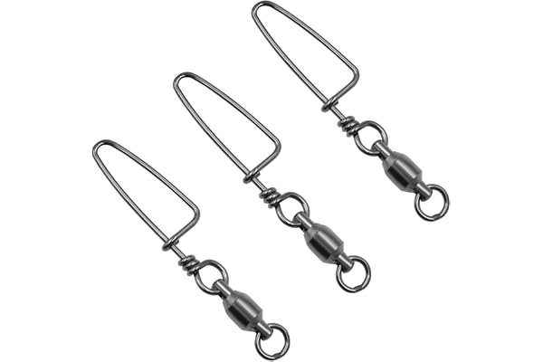 10Pcs Emerillons roulements à Billes avec Anneaux Soudés et Agraphes Coastlock en Acier Inoxydable Taille de 1#~8# Fishing Swivels and Snaps