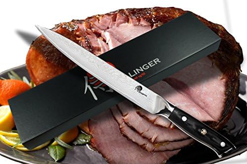 DELLINGER Damascus Beef Slicing Knife - Carving 8 Inch (200 mm) Knife Japanese 67 Layers VG-10 Damascus Steel with Gift Box