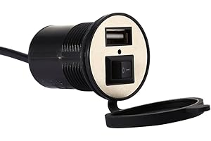 Cargador del vehículo eléctrico de la motocicleta 12V con el interruptor, prenda impermeable 12V a 5V 1.5A de la motocicleta de Keenso Adaptador del enchufe del adaptador del poder del GPS del teléfon