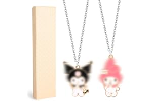 Siphus Kinderkette Mädchen, 2 Stück Anime Ketten mit Anhänger, Kawaii Kinder Halsschmuck, Halskette für Damen, Cute Necklaces als Kreativ Geschenk für Mädchen